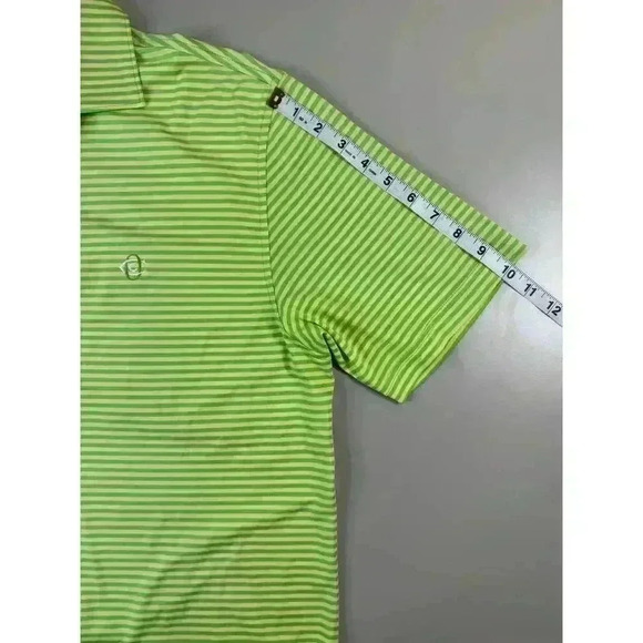 Peter Millar Men’s Summer Comfort Lime Green Yellow Striped Golf Polo Size M - Picture 8 of 11